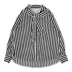 GRACE Class タフタストライプブラウス 定価39600円 長袖シャツ 24AW ブラック ホワイト レディース グレース クラス【中古】6-0228M∞のサムネイル