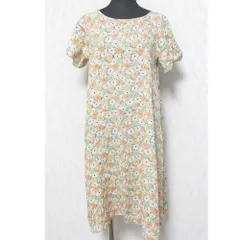 美品 Sally Scott サリースコット リネン100％ フラワープリント 花柄 半袖 ひざ丈 ワンピース 9AR マルチカラー レディース 古着 中古 USEDのサムネイル