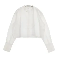 SEEALL SMOKINGシャツ 定価17600円 SAW43 SH305 サイズ38 バックボタン ブラウス シャツ ホワイト レディース シーオール【中古】6-0224M♪