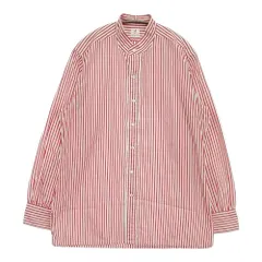 ANATOMICA BAND COLLAR SHIRTS CANDY STRIPE サイズM 定価25300円 530-561-12 長袖シャツ レッド ホワイト メンズ アナトミカ【中古】6-0222M♪のサムネイル