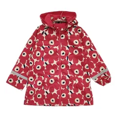 marimekko 新品 KESASADE 3 レインコート キッズサイズ 128-8Y 定価12100円 コート レッド レディース マリメッコ【中古】6-0227M△