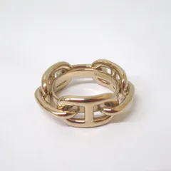 Tj296311 エルメス HERMES シェーヌダンクル スカーフリング  ゴールドカラー 中古・美品