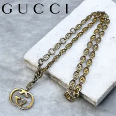 GUCCI　グッチ　ネックレス　インターロッキングG　マリーナチェーン　アクセサリー　ゴールド　ヴィンテージ　チェーンベルト