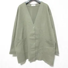美品 22SS SALON adam et rope サロンアダムエロペ オーバーサイズカーディガン SHK-32010-A サイズF カーキ レディース 古着 中古 USED