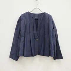 mina perhonen jour コットンリネン プリーツ ws2294 サイズ36 ジャケット ネイビー レディース ミナペルホネン【中古】3-0324M♪のサムネイル