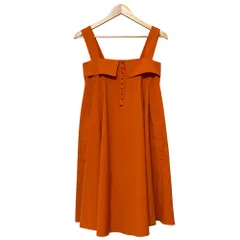 美品 FOXEY NEW YORK フォクシーニューヨーク ノースリーブワンピース サイズ38 オレンジ  レディース 古着 中古 USEDのサムネイル