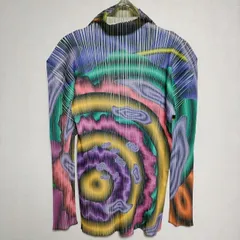 PLEATS PLEASE ISSEY MIYAKE 90S 横尾忠則 転写プリント 総柄 ボトルネック カットソー マルチ レディース プリーツプリーズ【中古】4-0110M∞のサムネイル