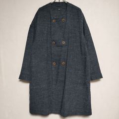 【新品】ちちぶや　コート　パッチワーク　藍染　刺し子　古布　定価16万　BORO 新品】ちちぶや コート パッチワーク 藍染 刺し子 古布 定価16万 BORO