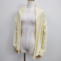 DANIELA GREGIS 未使用品 カシュクールコットンニットボタンレスカーディガン イエロー ホワイト レディース ダニエラグレジス【中古】4-0802M♪のサムネイル