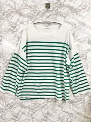 JOURNAL STANDARD relume ジャーナルスタンダード レリューム 長袖 ボーダートップス カットソー ホワイト×グリーン レディース◆Size Freeのサムネイル