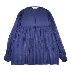 Toujours INDIAN LACE EMBROIDERY COTTON CLOTH 定価59400円 サイズ1 ブラウス シャツ 25SS ネイビー レディース トゥジュー【中古】5-0902M♪のサムネイル