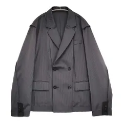 Sacai Doeskin Jacket 定価137500円 25-03632M サイズ2 ストライプ テーラードジャケット 25SS チャコールグレー メンズ サカイ【中古】5-1222M♪のサムネイル
