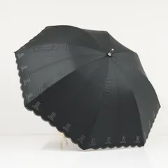 日傘 LANVIN COLLECTION ランバンコレクション USED品 晴雨兼用 ロゴ パンチングデザイン ブラック 一級遮光 UV ブラック 50cm S3779