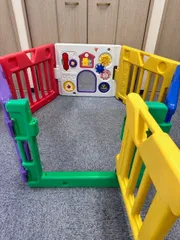 セールクリーニング済み　ドア付ミュージカルキッズランド 日本育児 ベビーサークル　クリーニングメンテナンス　説明済み