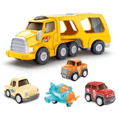 車 おもちゃ ミニカー 知育おもちゃ 知育玩具 1歳 2歳 3歳 キャリーカー 飛行機おもちゃ (黄色)のサムネイル
