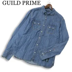 GUILD PRIME ギルドプライム 通年★ 長袖 テンセル デニム ウエスタン シャツ Sz.3 メンズのサムネイル