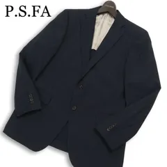 P.S.FA パーフェクトスーツファクトリー 通年 背抜き★ ストライプ テーラード ジャケット Sz.98AB6 メンズ 紺 ネイビー