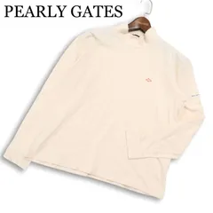 PEARLY GATES パーリーゲイツ ゴルフ 通年 刺繍★ 長袖 モックネック ストレッチ シャツ Sz.4 メンズ
