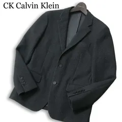 【美品】 CK Calvin Klein カルバンクライン 通年 アンコン★ 2B チェック テーラード ジャケット Sz.34 メンズ グレーのサムネイル