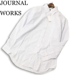 未使用★ JOURNAL WORKS ジャーナルワークス 通年 長袖 ストライプ ボタンダウン シャツ Sz.L メンズ ビジカジ