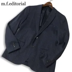 m.f.editorial タカキュー 通年 背抜き ストレッチ★ ヘリンボーン テーラード ジャケット Sz.S メンズ 紺 ネイビーのサムネイル