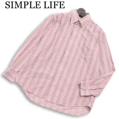 SIMPLE LIFE シンプルライフ レナウン 通年★ 長袖 マルチ ストライプ ボタンダウン シャツ Sz.L メンズ