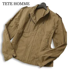 TETE HOMME テットオム 通年★ ストライプ ミリタリー スリム ジャケット ブルゾン Sz.LL メンズのサムネイル