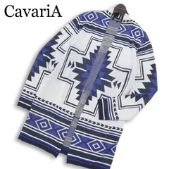CavariA キャバリア 通年★ ネイティブ柄 ニット ロング カーディガン ガウン 羽織り Sz.46 メンズのサムネイル