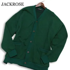 JACKROSE ジャックローズ 通年 オーバーサイズ★ ワッフル ニット カーディガン Sz.4 メンズ 緑色のサムネイル