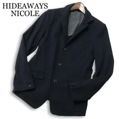 HIDEAWAYS NICOLE ハイダウェイ ニコル 通年 背抜き 襟ワイヤー★ スリム ジャケット Sz.46 メンズ ネイビーのサムネイル