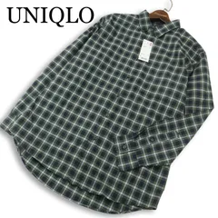 【新品 未使用】 UNIQLO ユニクロ 通年 EFC ブロード★ 長袖 ボタンダウン チェック シャツ Sz.L メンズ