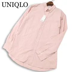 【新品 未使用】 UNIQLO ユニクロ 通年★ ETC ブロード 長袖 ボタンダウン カラー シャツ Sz.L メンズ ピンク