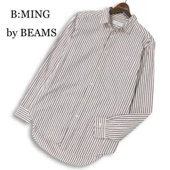 B:MING by BEAMS ビームス 通年★ 長袖 ストライプ シャツ Sz.M メンズのサムネイル