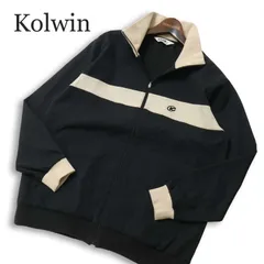 Kolwin コルウィン ゴルフ ロゴ刺繍★ パターン切替 ストレッチ フルジップ トラック ジャケット ブルゾン Sz.L メンズ 黒のサムネイル