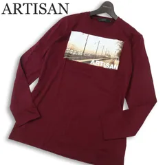 ARTISAN アルチザン コムサ系最高峰★ ロゴ グラフィック フォト プリント 長袖 カットソー ロンTシャツ Sz.L メンズ 日本製のサムネイル