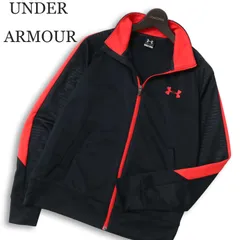 UNDER ARMOUR アンダーアーマー 通年 ロゴ★ 袖ボーダー ジャージ トラック ジップ ジャケット ブルゾン Sz.SM メンズ 黒のサムネイル