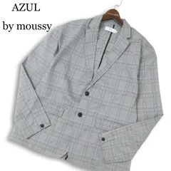 【新品 未使用】 AZUL by moussy アズール マウジー 通年 リラックス★ チェック テーラード ジャケット Sz.L メンズ グレーのサムネイル