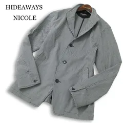 23SS★ HIDEAWAYS NICOLE ハイダウェイ ニコル 通年 襟ワイヤー★ ハニカム ドビー ストレッチ ジャケット Sz.46 メンズのサムネイル