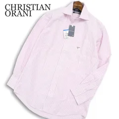 【新品 未使用】 CHRISTIAN ORANI クリスチャンオラーニ 通年★ 長袖 ストライプ シャツ Sz.M-80 メンズ