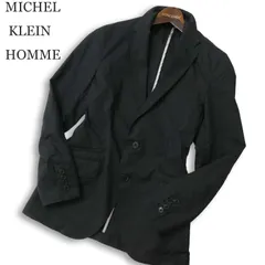 MICHEL KLEIN HOMME ミッシェルクラン オム 通年★ ヘリンボーン ストライプ テーラード ジャケット Sz.44 メンズ 黒のサムネイル