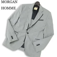 MORGAN HOMME モルガン オム 通年 背抜き★ ジップデザイン テーラード ジャケット Sz.LL メンズ グレー 日本製のサムネイル