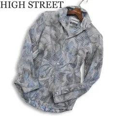 HIGH STREET ハイストリート 通年 TAIANA生地★ リーフ柄 総柄 長袖 スリム シャツ Sz.S メンズ 日本製のサムネイル
