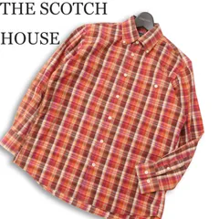 THE SCOTCH HOUSE スコッチハウス 通年★ 長袖 ボタンダウン チェック シャツ Sz.S メンズ