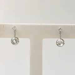 K14WG 揺れる水色石のピアス