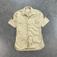 70s 80s 米国製 USMC クレイトン ウール混 ミリタリーシャツ - メルカリ