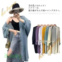 ロングカーディガン シフォン 薄手 サマーカーディガン 長袖 アウター 春 夏レディースファッション スgf0428
