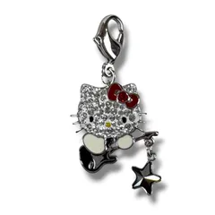 スワロフスキー　hello kitty swarovski ハローキティ　サンリオコラボ　Sanrio チャーム　シルバー金具　SV ギター