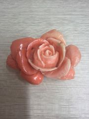 珊瑚 ルース 薔薇の彫刻 カービング 薔薇カービング 彫刻 本珊瑚 桃色珊瑚 ルース ピンク珊瑚 ヴィンテージ
