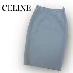 貴重 CELINE 膝丈スカート サークルロゴ L 40 グリーン ヴィンテージ