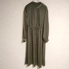 URBAN RESEARCH ドロストサテンOP 定価14850円 インナー付き ワンピース カーキ レディース アーバンリサーチ【中古】4-0208M△のサムネイル